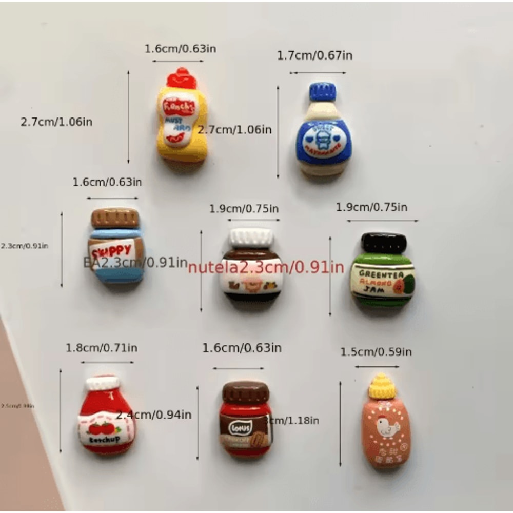 Kawaii Cartoon Food Refrigerator Magnets 8Pack Cute Decorative Fridge Locker Magnets 2