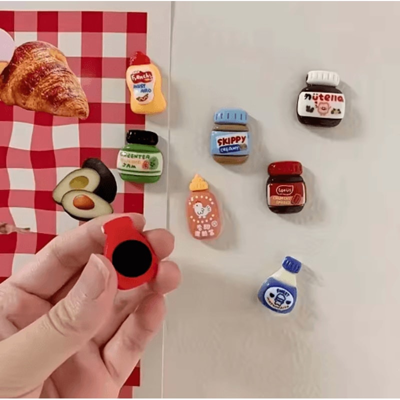 Kawaii Cartoon Food Refrigerator Magnets 8Pack Cute Decorative Fridge Locker Magnets 6