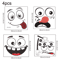 Cartoon Face Trash Can Stickers 4 Pack Self Adhesive PVC Expression Stickers For Bins 1