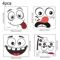 Cartoon Face Trash Can Stickers 4 Pack Self Adhesive PVC Expression Stickers For Bins 1