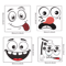 Cartoon Face Trash Can Stickers 4 Pack Self Adhesive PVC Expression Stickers For Bins 2