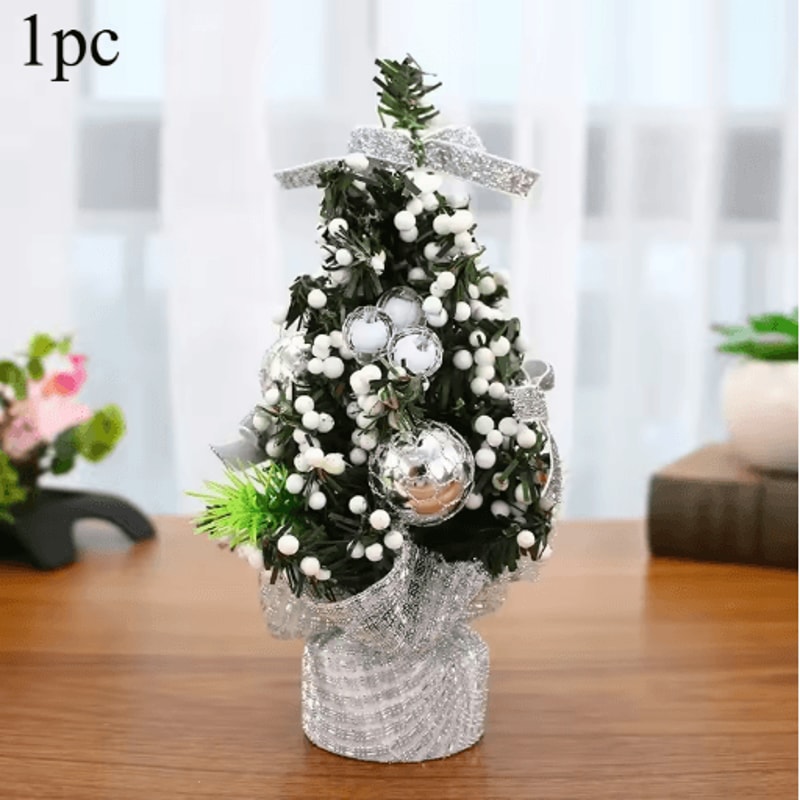 Mini Merry Christmas Tree 20cm Desktop Holiday Decoration For Home And Office 3