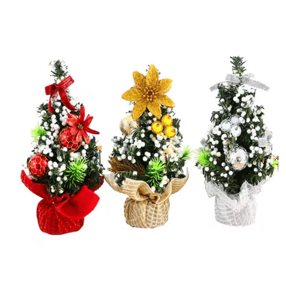 Mini Merry Christmas Tree 20cm Desktop Holiday Decoration For Home And Office 5