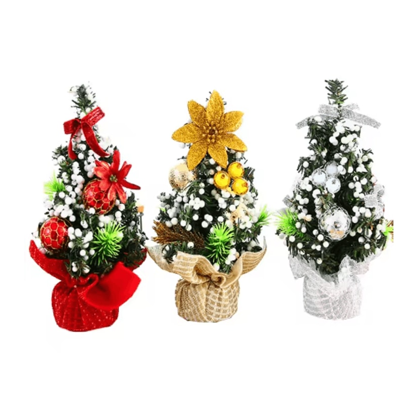 Mini Merry Christmas Tree 20cm Desktop Holiday Decoration For Home And Office 5