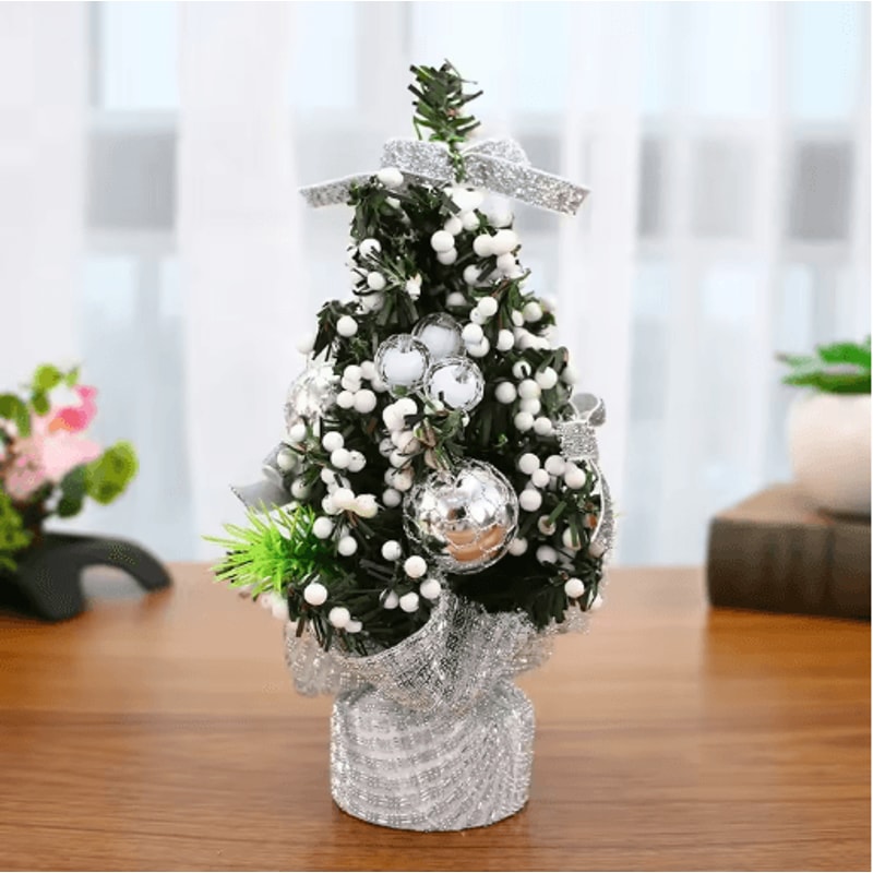 Mini Merry Christmas Tree 20cm Desktop Holiday Decoration For Home And Office 6