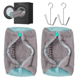 reusable shoe washing bags with zipper (4-pack) – heavy-duty laundry & drying bags for all shoe types