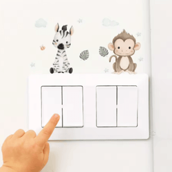 cute cartoon animal wall stickers (6-piece set) – pvc switch & room decor decals