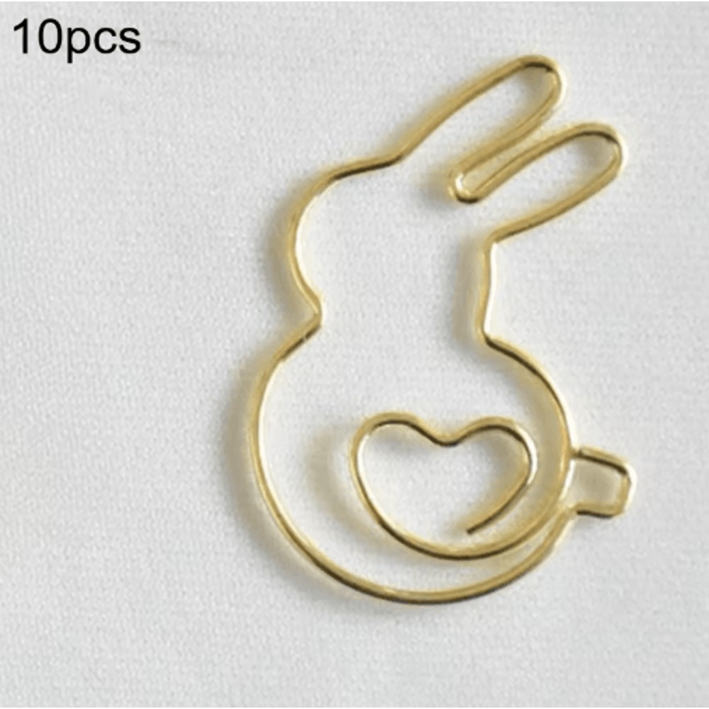 Rabbit HeartShaped Paper Clips 10Pack Cute Bookmarks DIY Craft Accessories 1