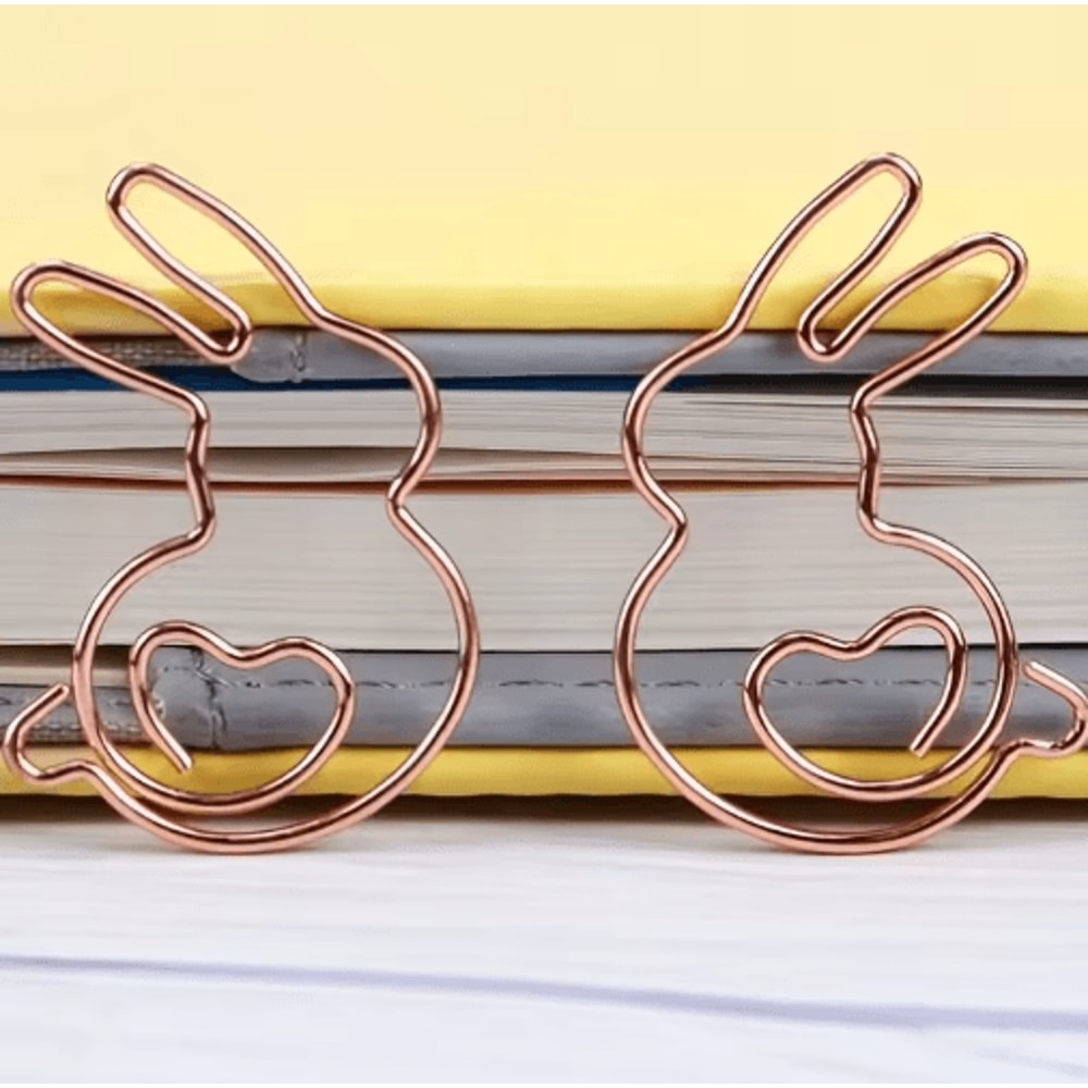 Rabbit HeartShaped Paper Clips 10Pack Cute Bookmarks DIY Craft Accessories 3