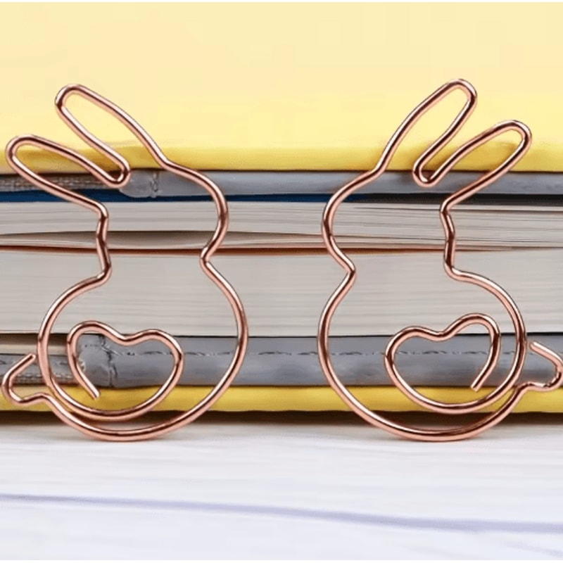 Rabbit HeartShaped Paper Clips 10Pack Cute Bookmarks DIY Craft Accessories 3
