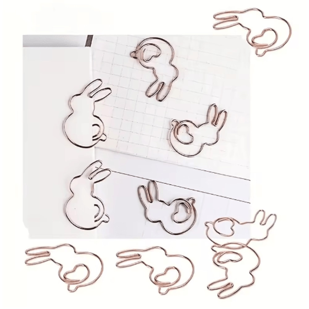 Rabbit HeartShaped Paper Clips 10Pack Cute Bookmarks DIY Craft Accessories 4