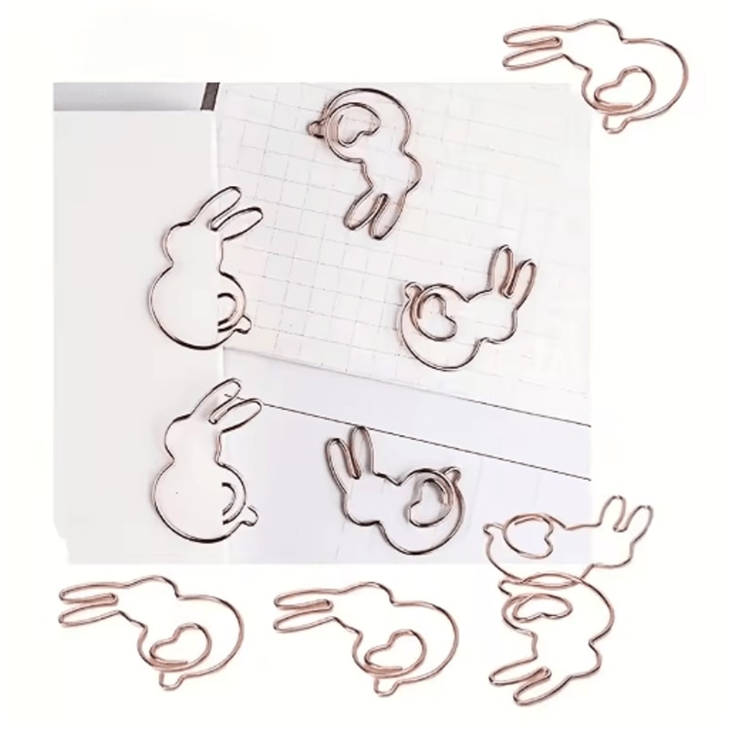 Rabbit HeartShaped Paper Clips 10Pack Cute Bookmarks DIY Craft Accessories 4