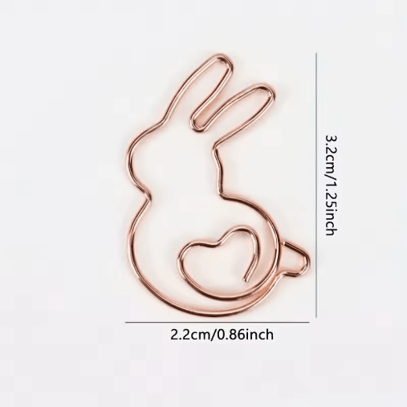Rabbit HeartShaped Paper Clips 10Pack Cute Bookmarks DIY Craft Accessories 6