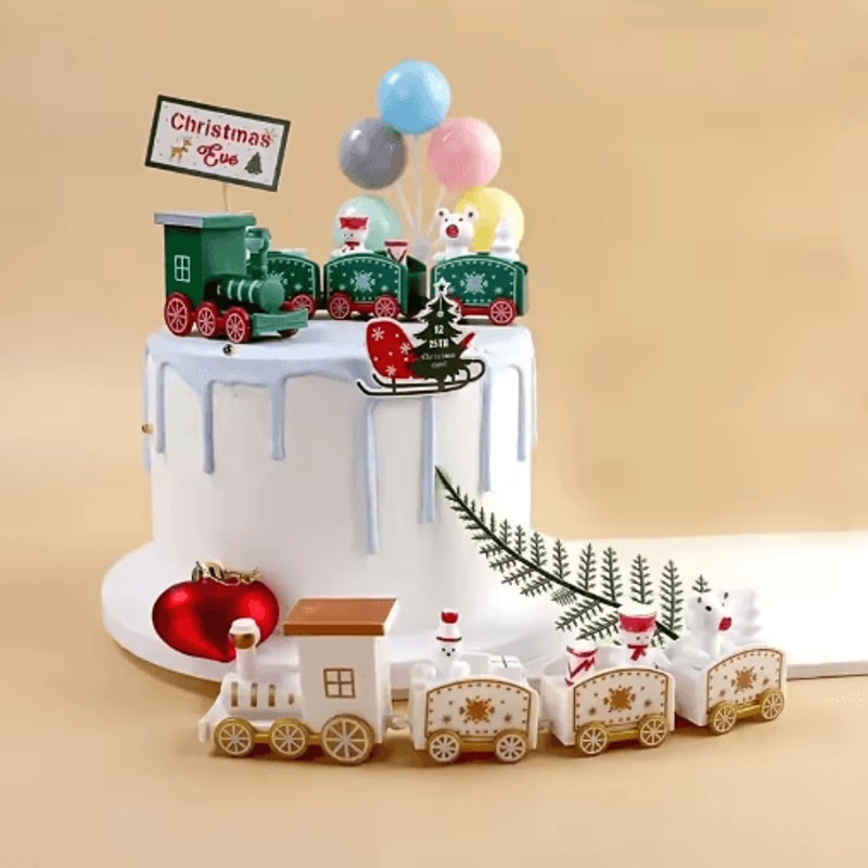 Decorative Plastic Train Figurine Collectible Home Holiday Party Ornament 7