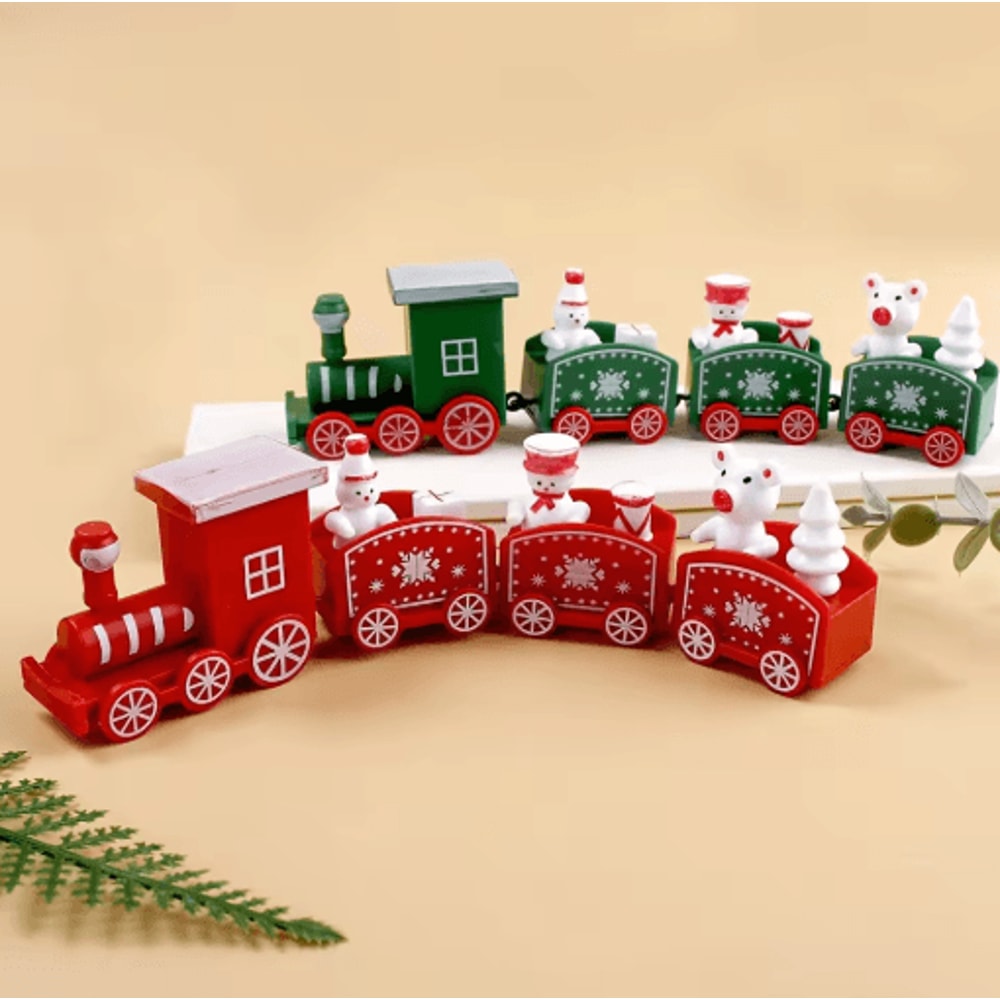 Decorative Plastic Train Figurine Collectible Home Holiday Party Ornament 0