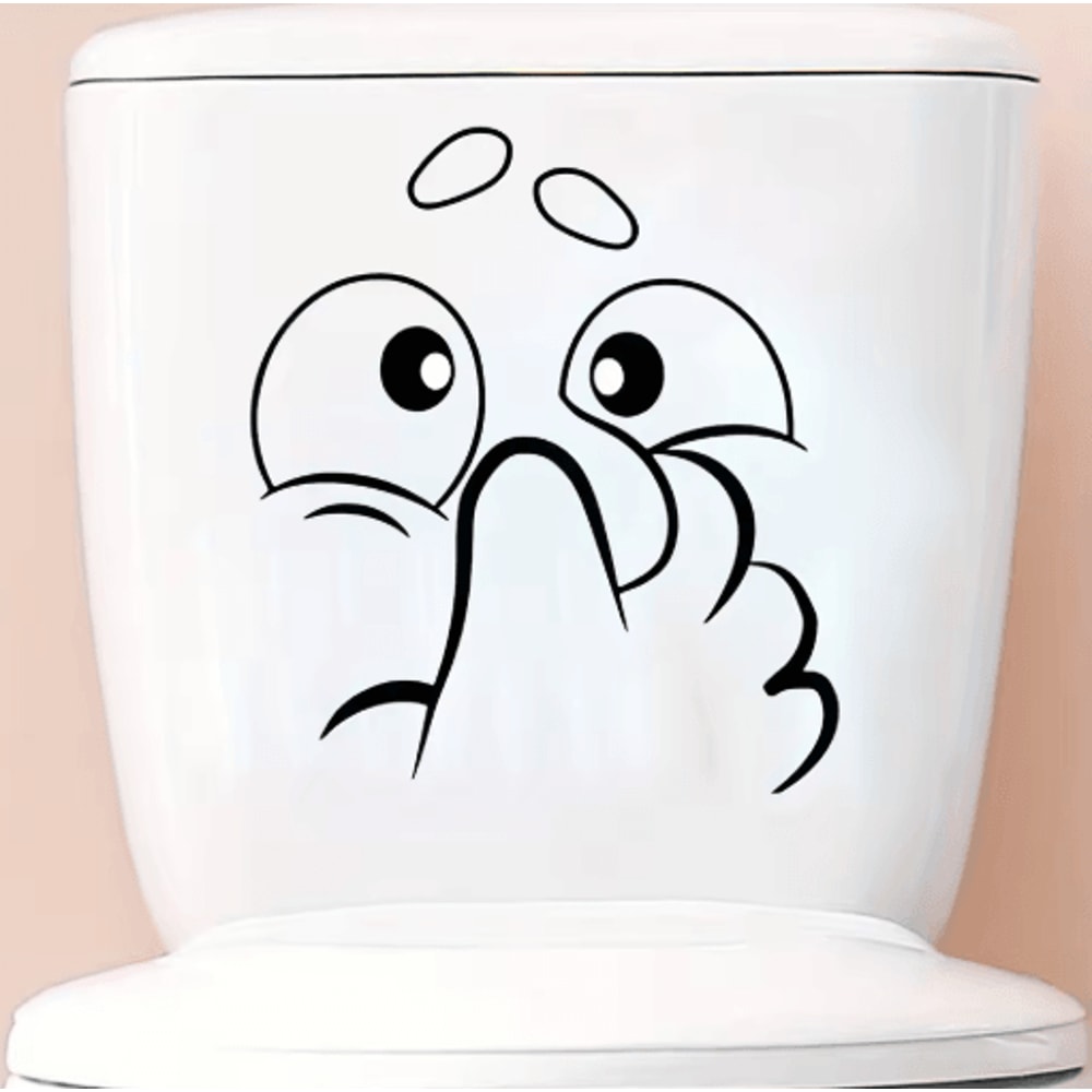 Cute Cartoon Bathroom Toilet Stickers Creative Fun Wall Toilet Art Decor 6