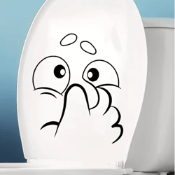 cute cartoon bathroom toilet stickers – creative fun wall & toilet art decor