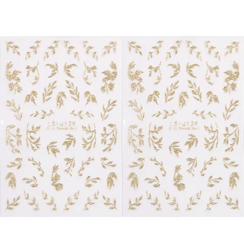 Autumn Leaf Nail Art Stickers 2Pack Waterproof SelfAdhesive DIY Manicure Decals 3