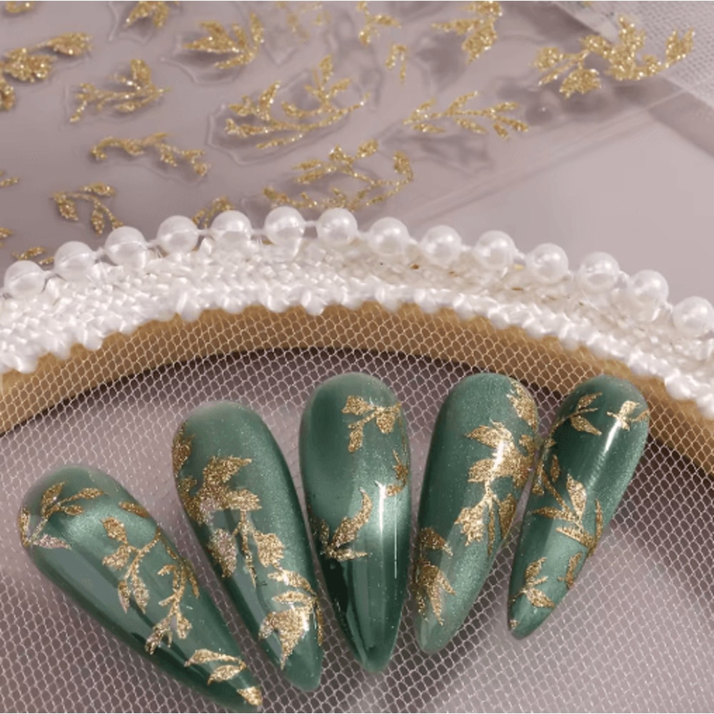 Autumn Leaf Nail Art Stickers 2Pack Waterproof SelfAdhesive DIY Manicure Decals 5