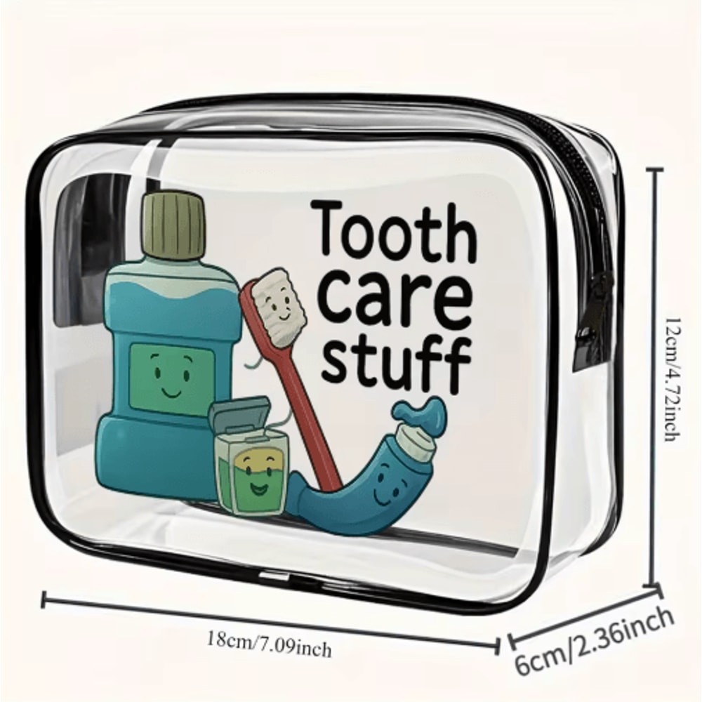 Clear PVC Travel Makeup Bag Zippered Toiletry Cosmetic Organizer Pouch 2