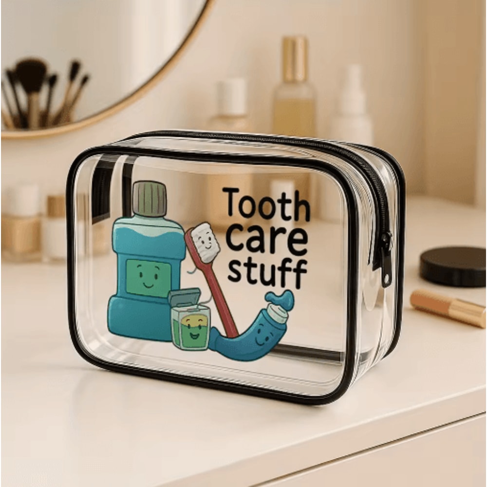 Clear PVC Travel Makeup Bag Zippered Toiletry Cosmetic Organizer Pouch 4