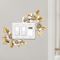 Golden Artificial Flower Switch Sticker SelfAdhesive Wall Decor Accent 1pc 2pcs 7
