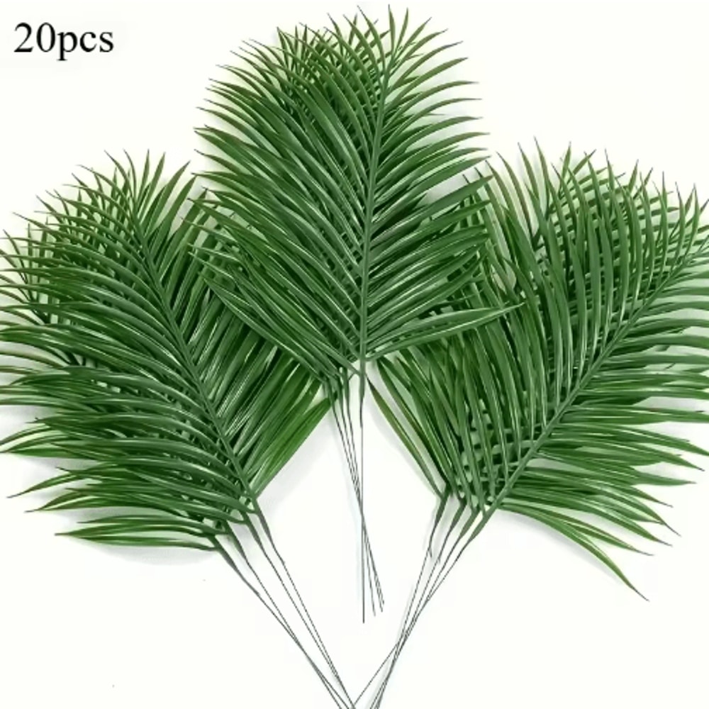 Artificial Tropical Palm Leaves With Stems Plastic Greenery For Home Garden Event Decor 1