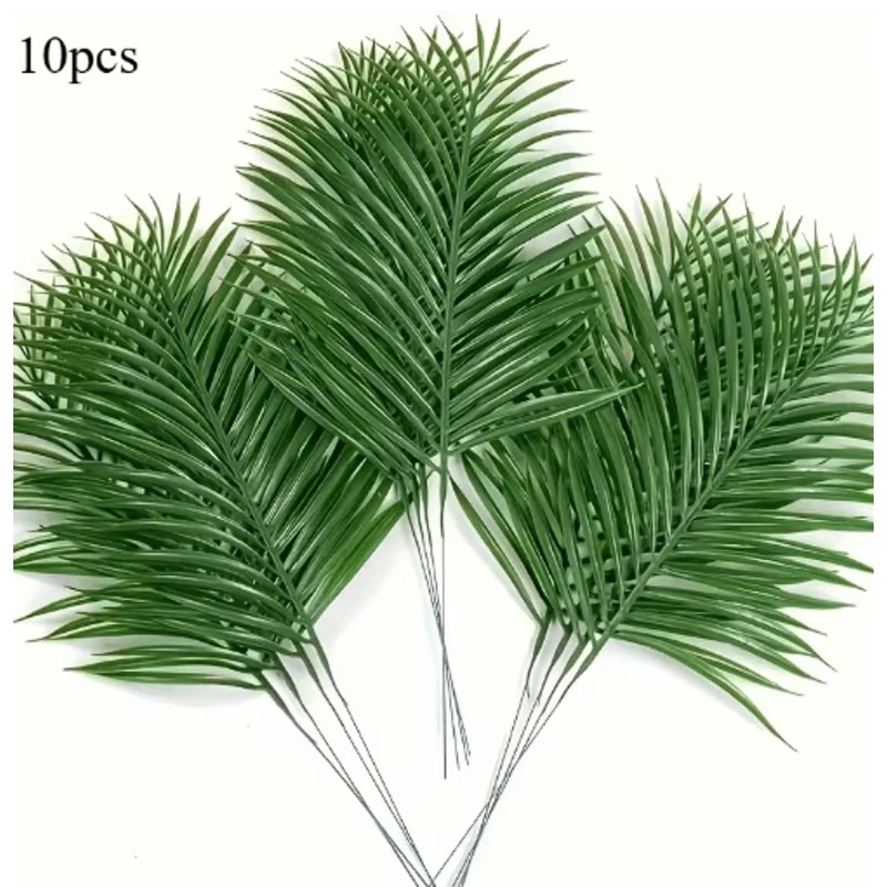 Artificial Tropical Palm Leaves With Stems Plastic Greenery For Home Garden Event Decor 2