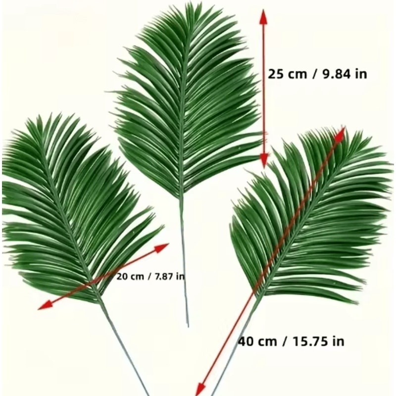 Artificial Tropical Palm Leaves With Stems Plastic Greenery For Home Garden Event Decor 3