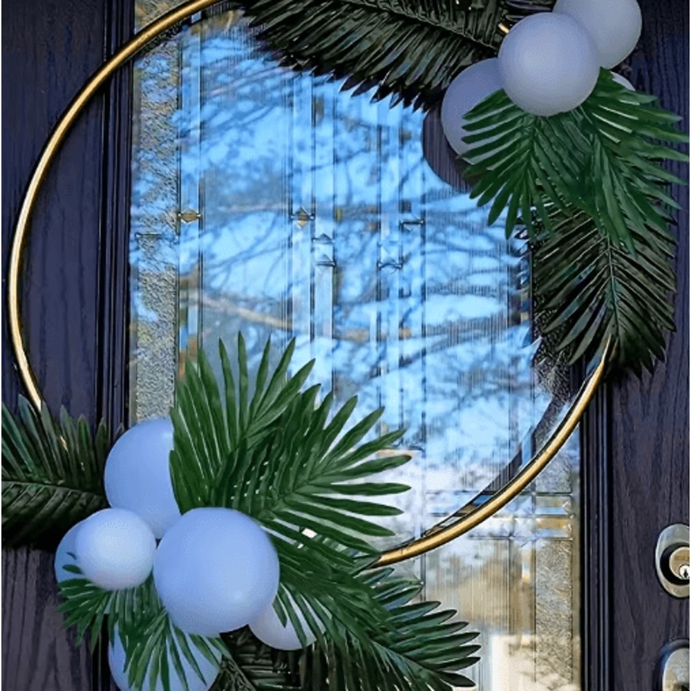 Artificial Tropical Palm Leaves With Stems Plastic Greenery For Home Garden Event Decor 5