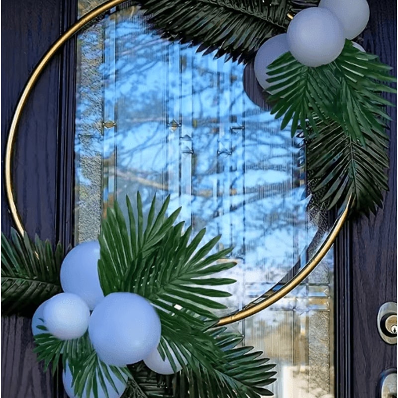 Artificial Tropical Palm Leaves With Stems Plastic Greenery For Home Garden Event Decor 5