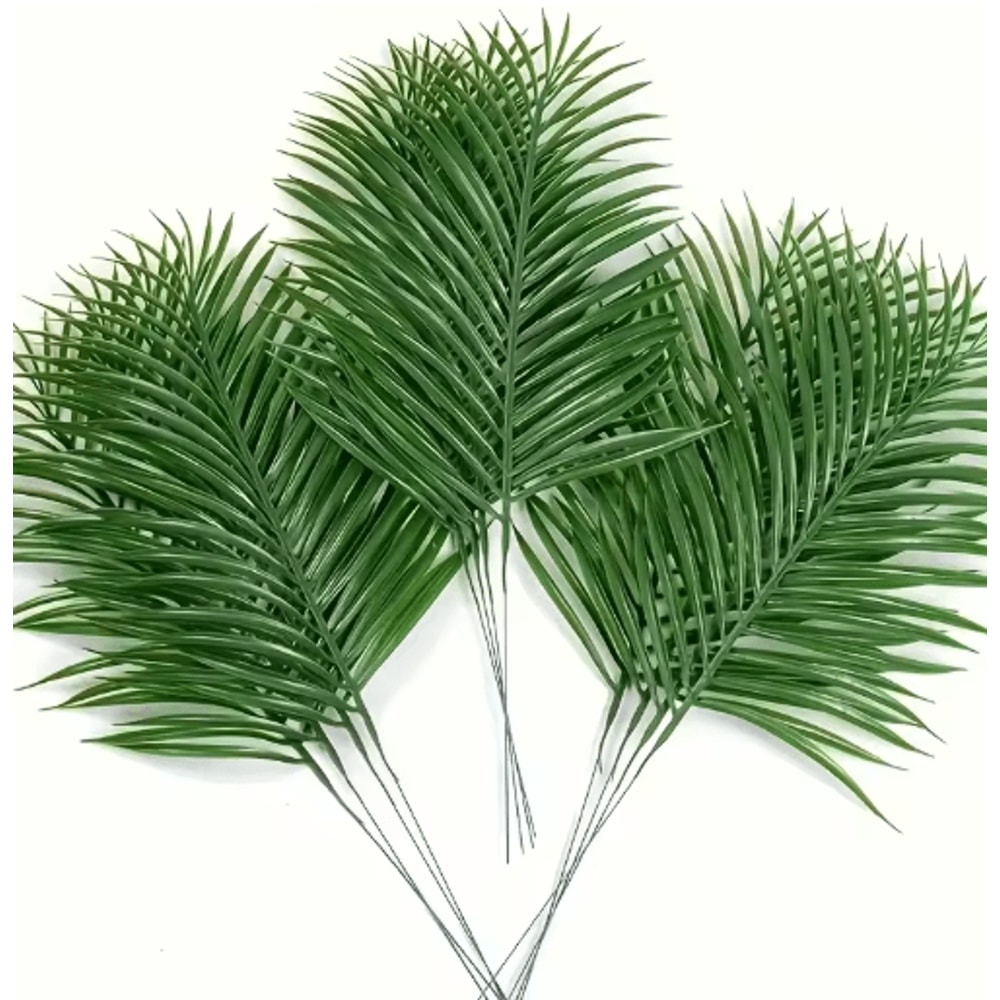 Artificial Tropical Palm Leaves With Stems Plastic Greenery For Home Garden Event Decor 7