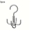 Rotating Clothes Hooks With 4 Claws 3Pack PunchFree Wardrobe Hanger For Belts Scarves Coats 1