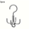 Rotating Clothes Hooks With 4 Claws 3Pack PunchFree Wardrobe Hanger For Belts Scarves Coats 1