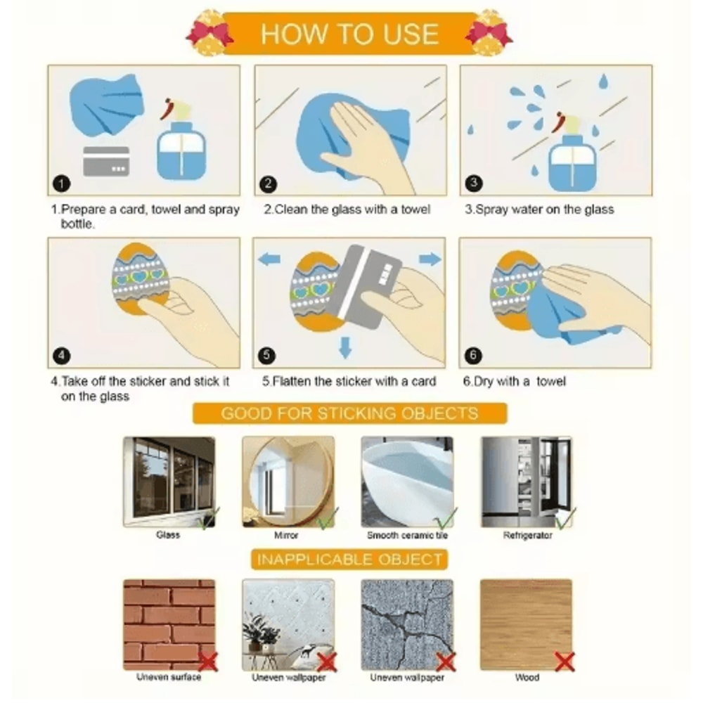 Reusable Christmas Window Stickers Static Cling Golden Bells Red Berries Snowflakes 1pc 2pcs 4