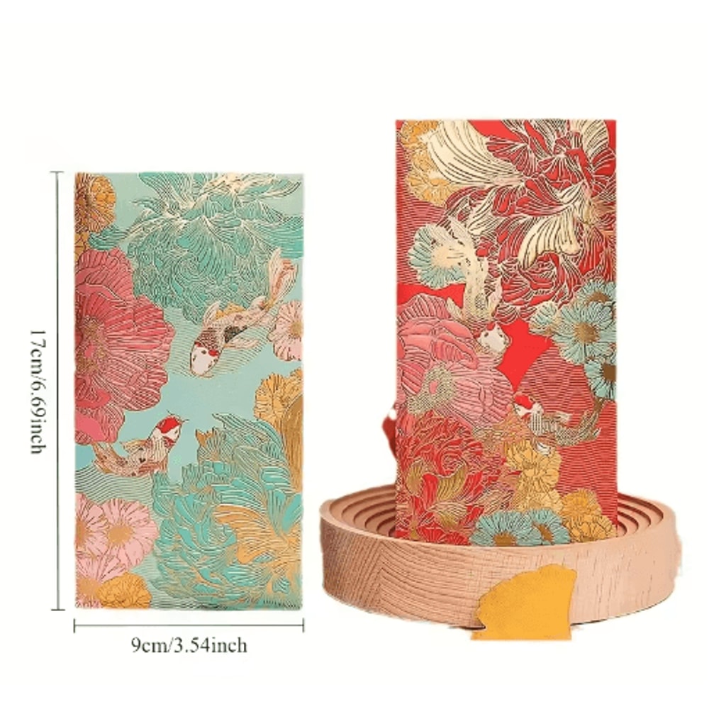 Floral Thank You Cards With Golden Accents 6Pack Elegant Greeting Cards Lucky Money Envelopes 5