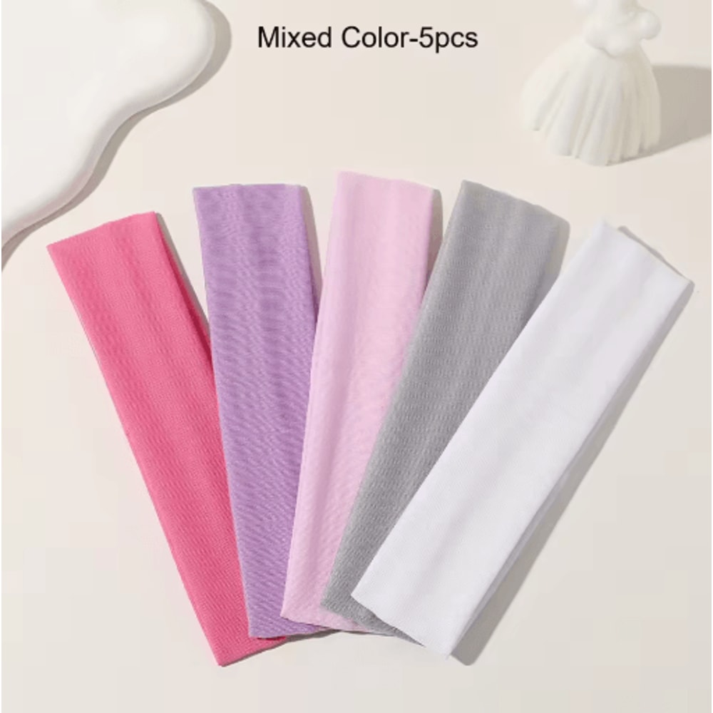 Solid Color Sports Headbands For Women Stretch Elastic Hairbands For Fitness Yoga And Makeup 1