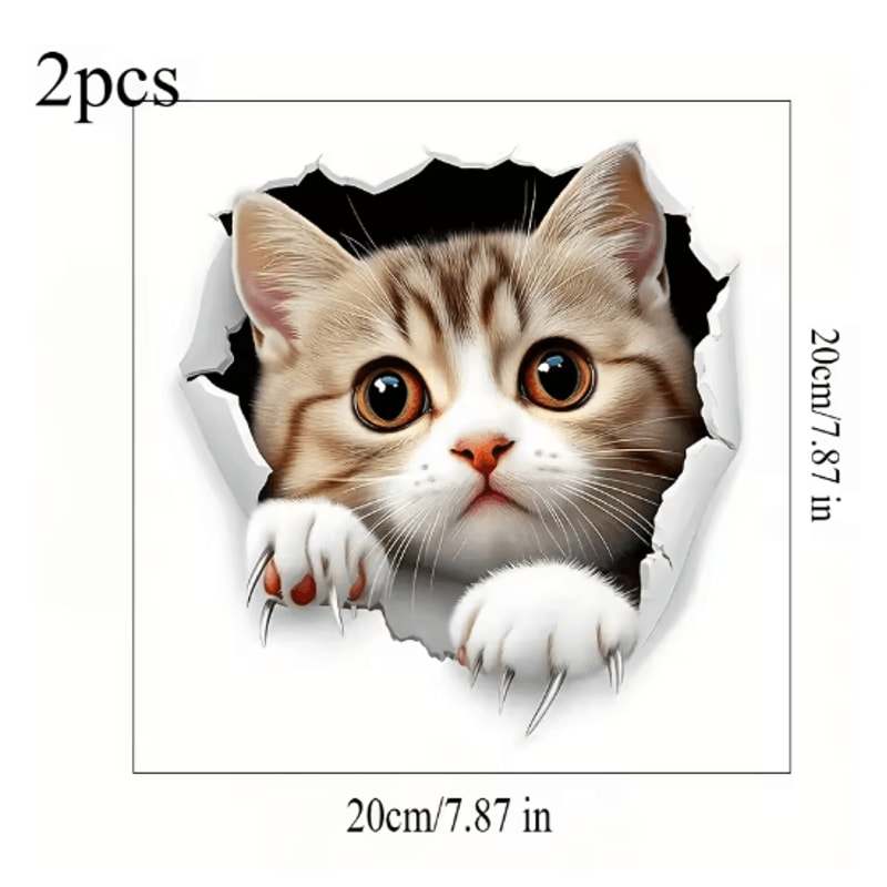 3D Cute Cat Toilet Stickers Removable Waterproof Kitten Vinyl Decals For Bathroom Decor 1