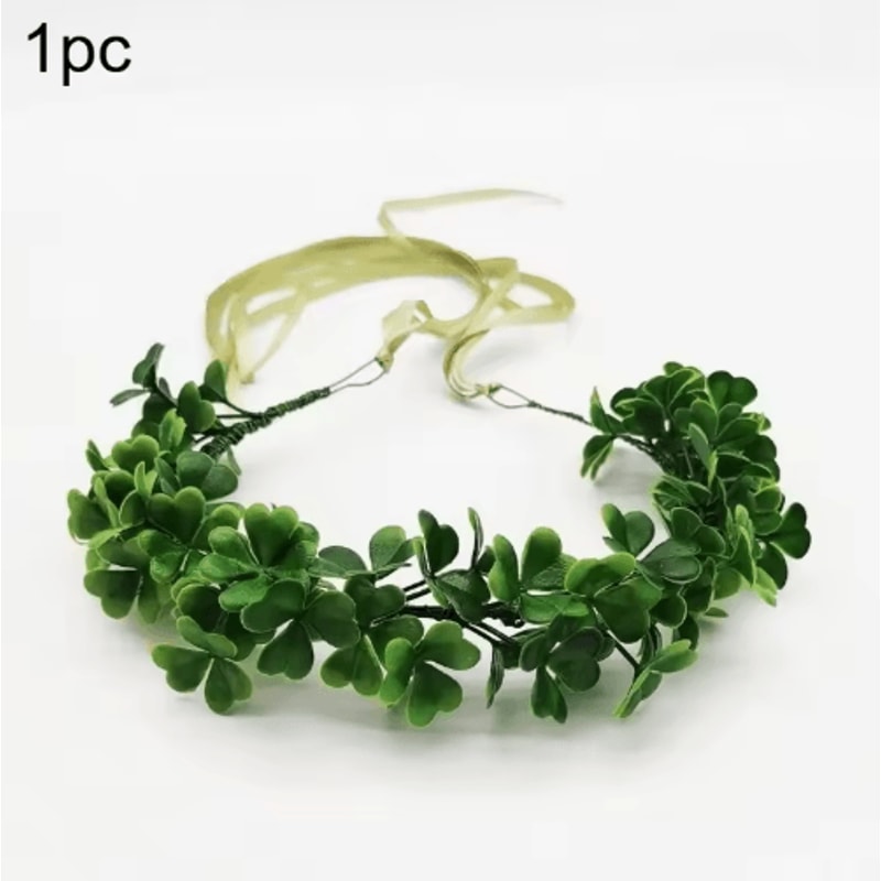 Clover Wreath Headwear St Patricks Day Lucky Grass Hair Accessory For Photography Festive Decor 1