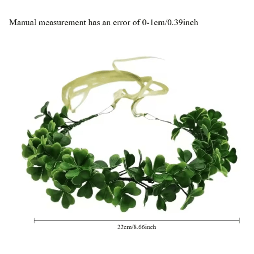 Clover Wreath Headwear St Patricks Day Lucky Grass Hair Accessory For Photography Festive Decor 2