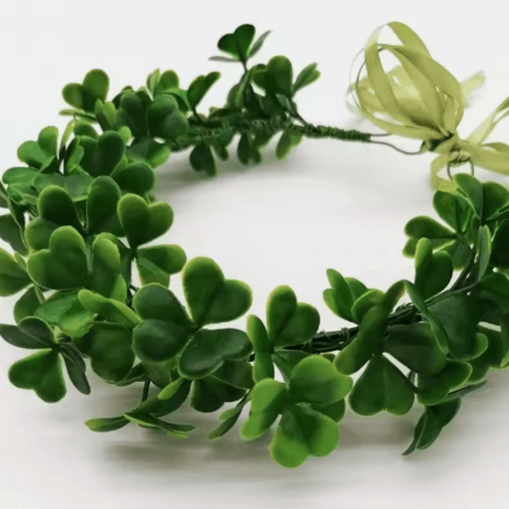 Clover Wreath Headwear St Patricks Day Lucky Grass Hair Accessory For Photography Festive Decor 5