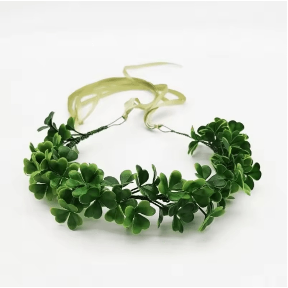 Clover Wreath Headwear St Patricks Day Lucky Grass Hair Accessory For Photography Festive Decor 0