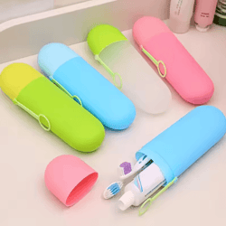 travel toothbrush & toothpaste case – portable toothbrush storage box with wash cup