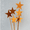 Rustic Metal Star Garden Stakes 3Piece Set Iron Silhouette Outdoor Yard Planter Decor 6