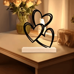 minimalist wooden heart desktop decor – love ornament for coffee table & study desk