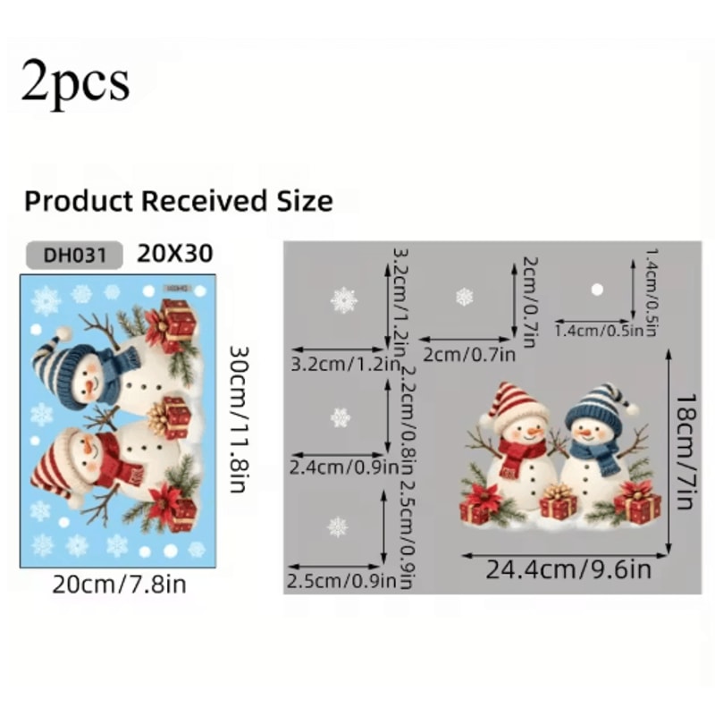 Christmas Snowman Window Clings Removable Static Cling Holiday Decal For Windows 1
