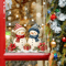 Christmas Snowman Window Clings Removable Static Cling Holiday Decal For Windows 7