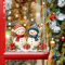 Christmas Snowman Window Clings Removable Static Cling Holiday Decal For Windows 7