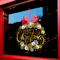 Christmas Wreath Window Sticker Golden Snowflake Red Bow Static Cling Glass Decal 0