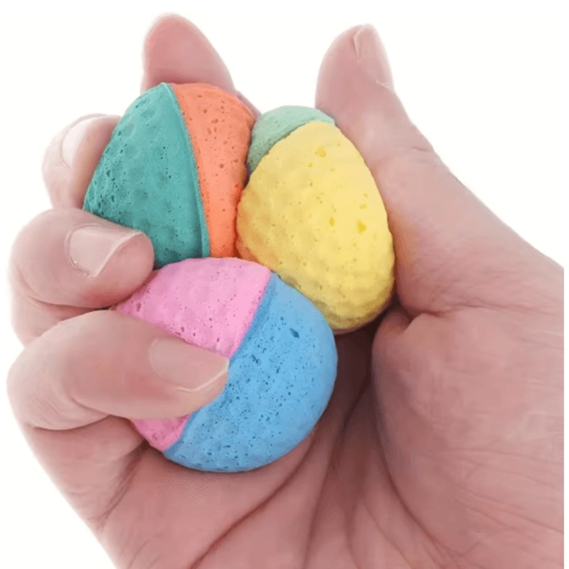 Cat Foam Ball Toys Soft Bouncy Interactive Sponge Balls For Quiet Indoor Play 3